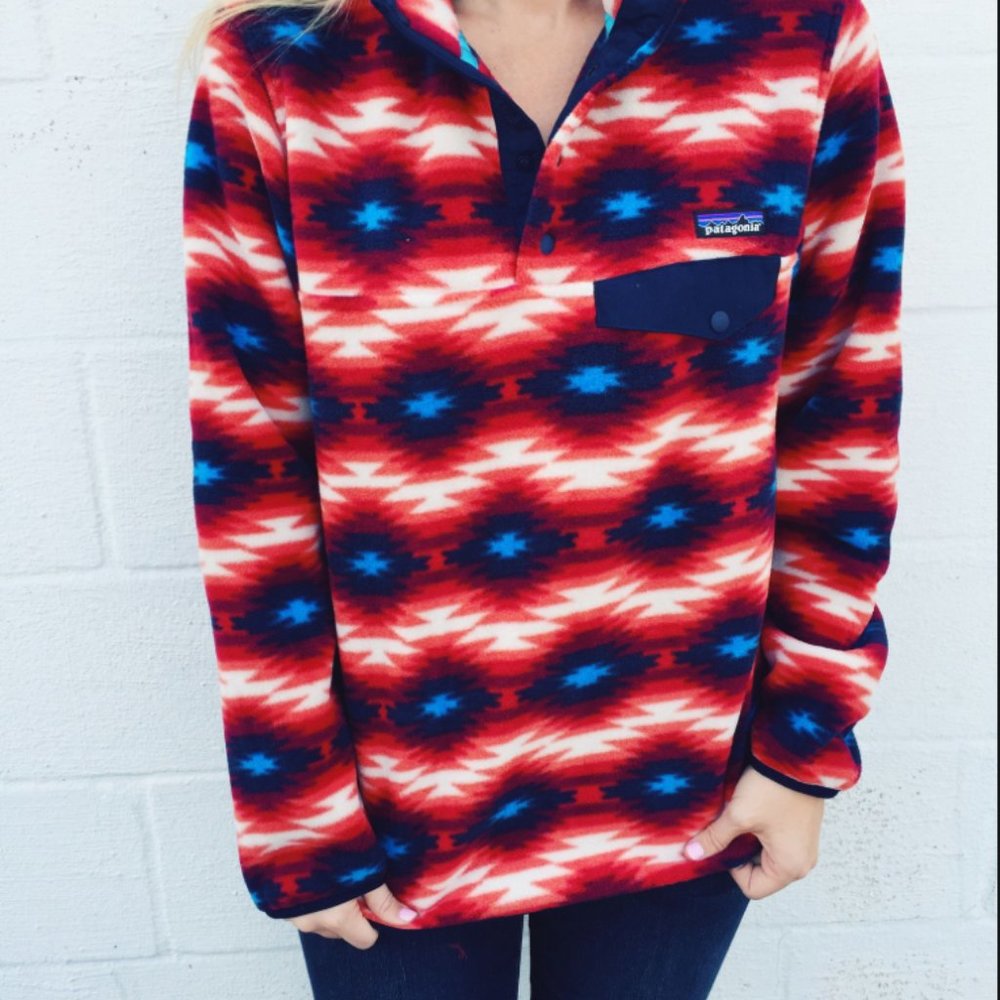 Patagonia Womens Fleece Aztec Red